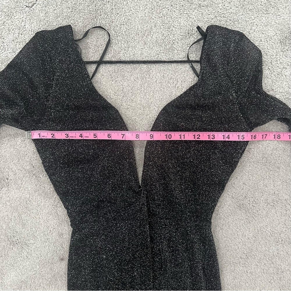 Lulus Feeling Sultry Black Sparkly Long Sleeve Backless Maxi Dress Women’s Sz S - Picture 12 of 14